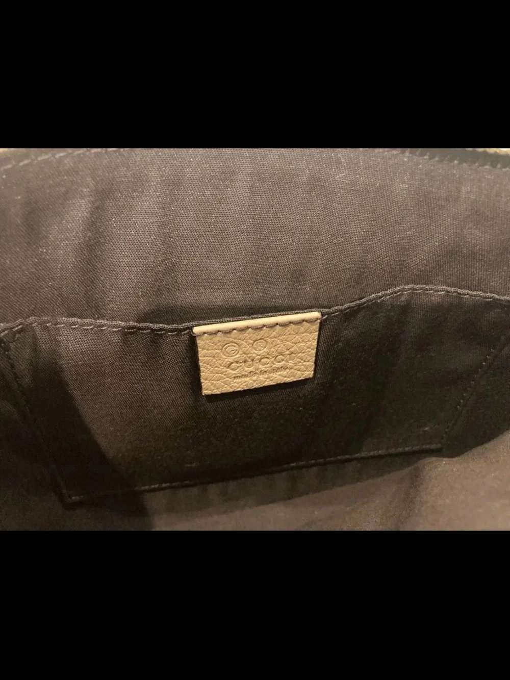 Gucci Tan Pebbled Leather Tassel Wristlet Pouch